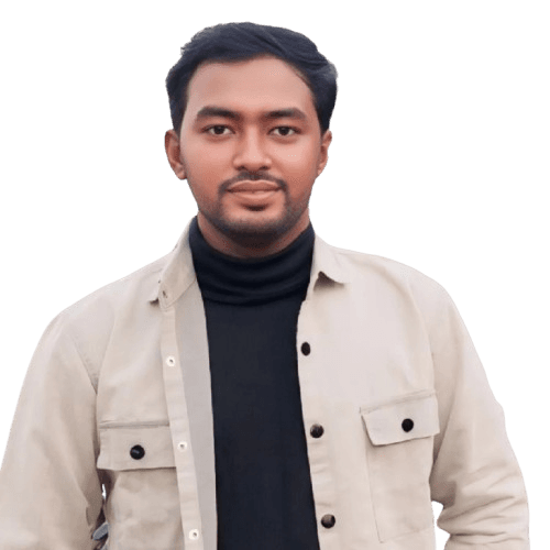 Portrait of Masum smiling, wearing a jacket